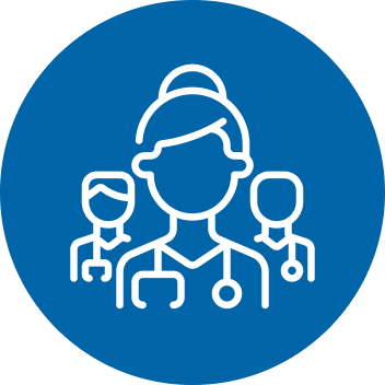 Icon showing doctors waiting for patient