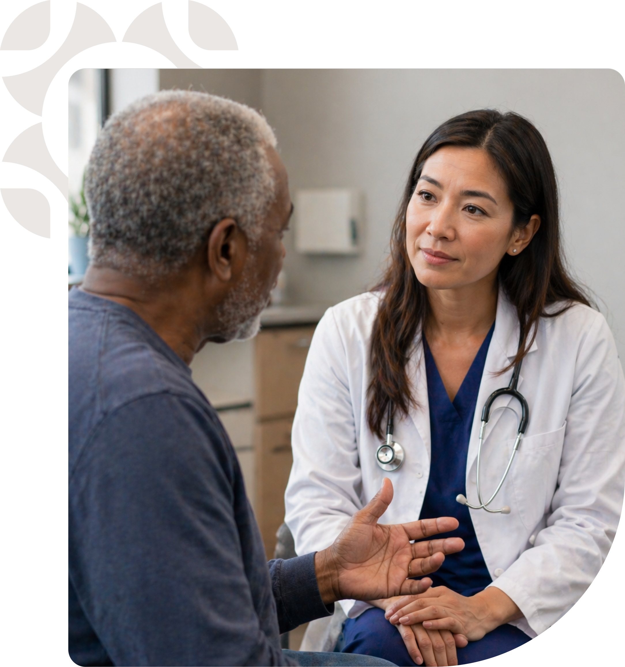 Doctor listening to patient