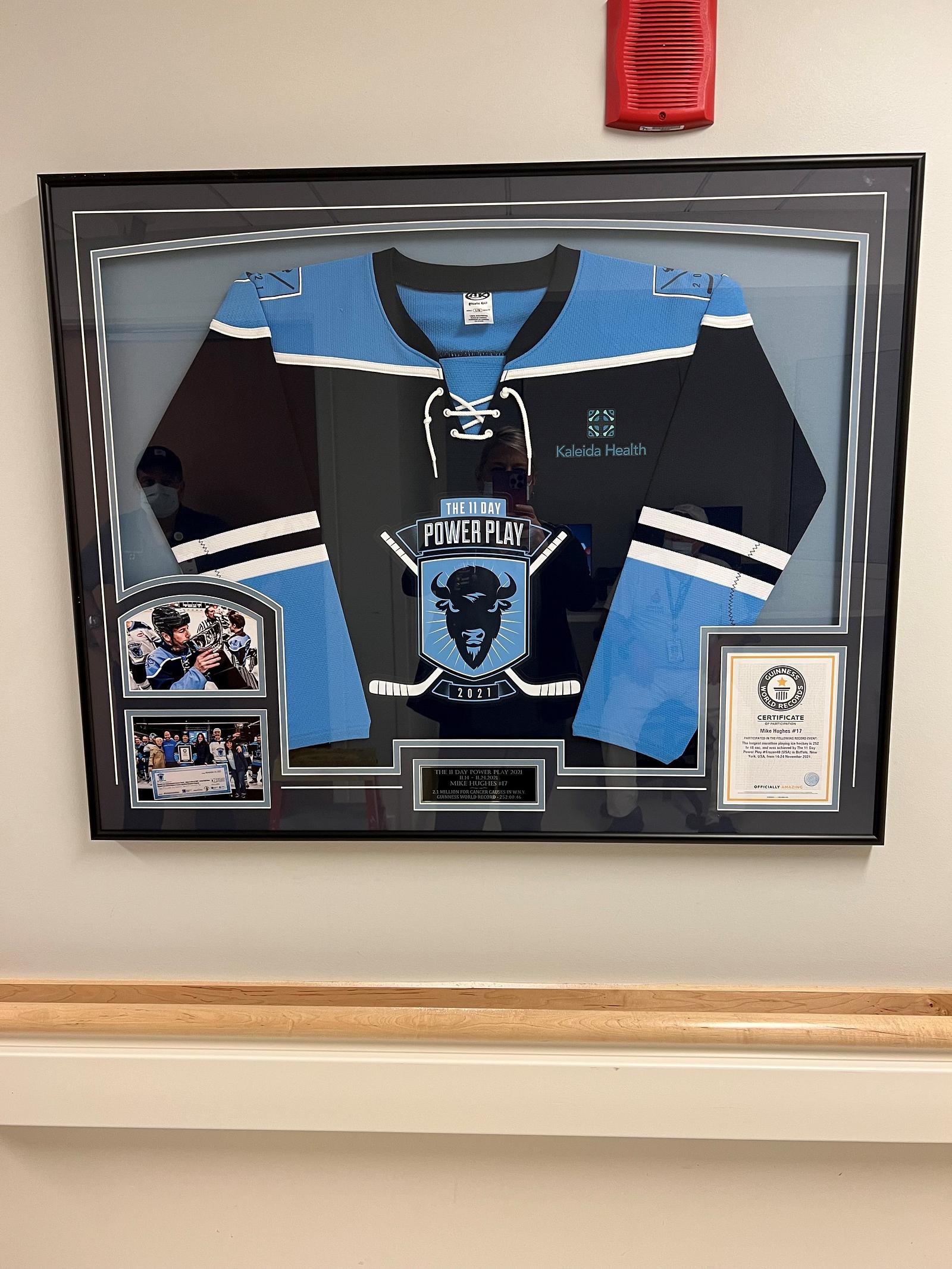 Hughes' 11 Day Power Play Jersey on Display at OCH