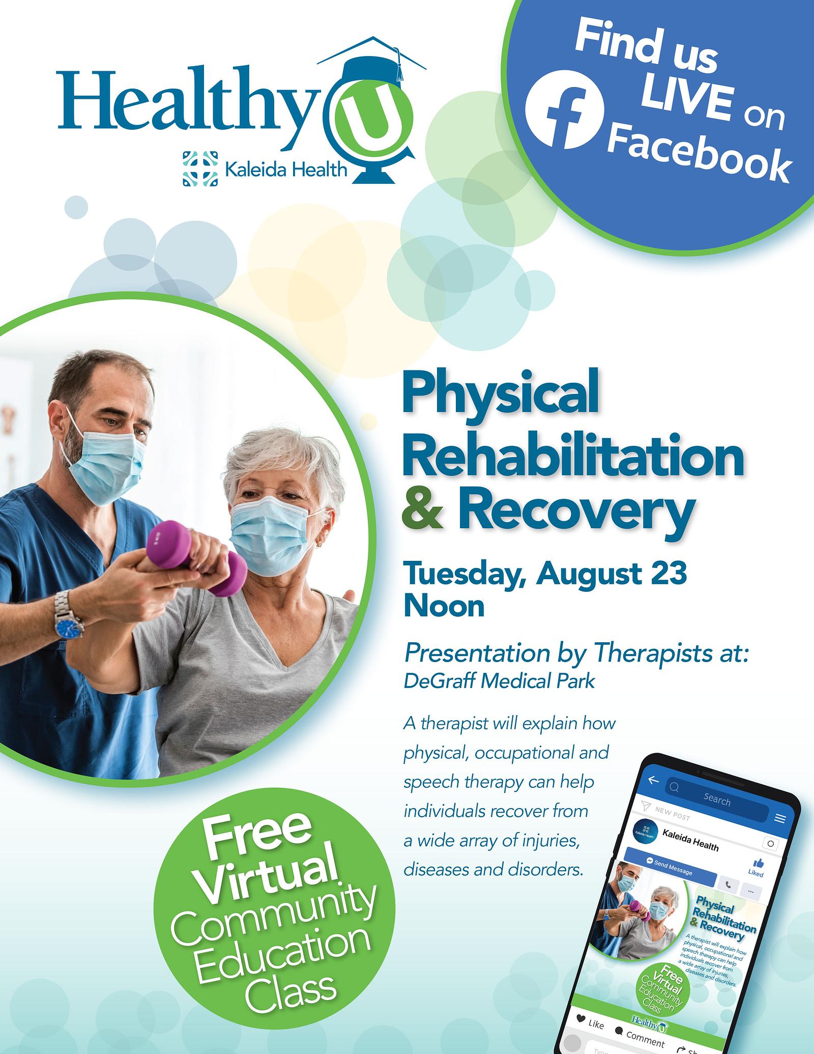 Healthy U: Physical Rehabilitation & Recovery on Tuesday, August 23