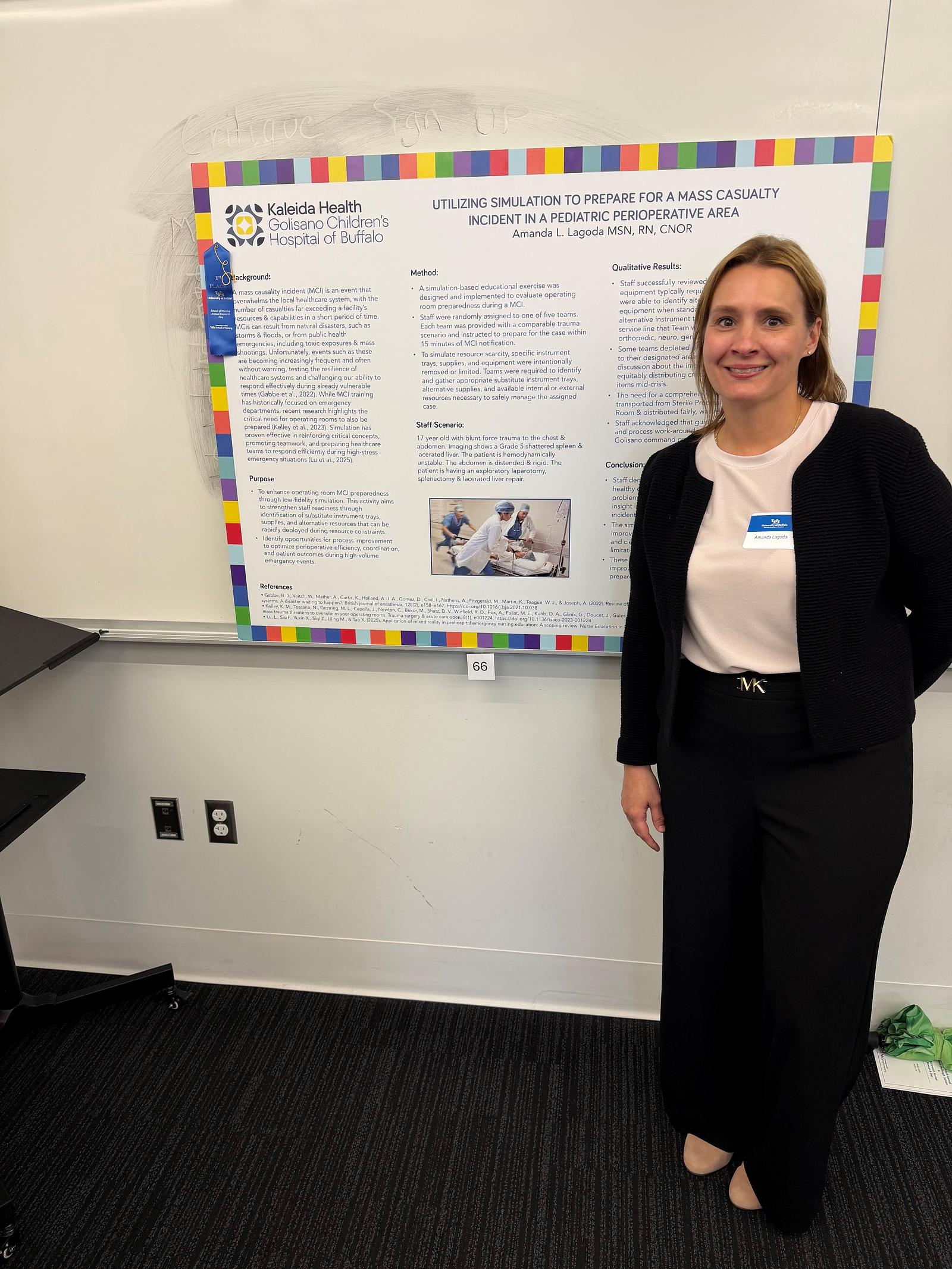Lagoda wins first place award during University at Buffalo School of Nursing Research Day