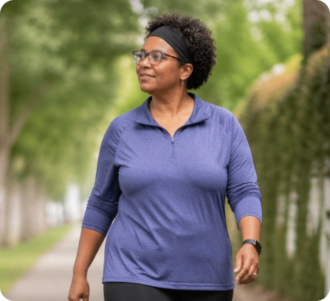 Woman walking in a park