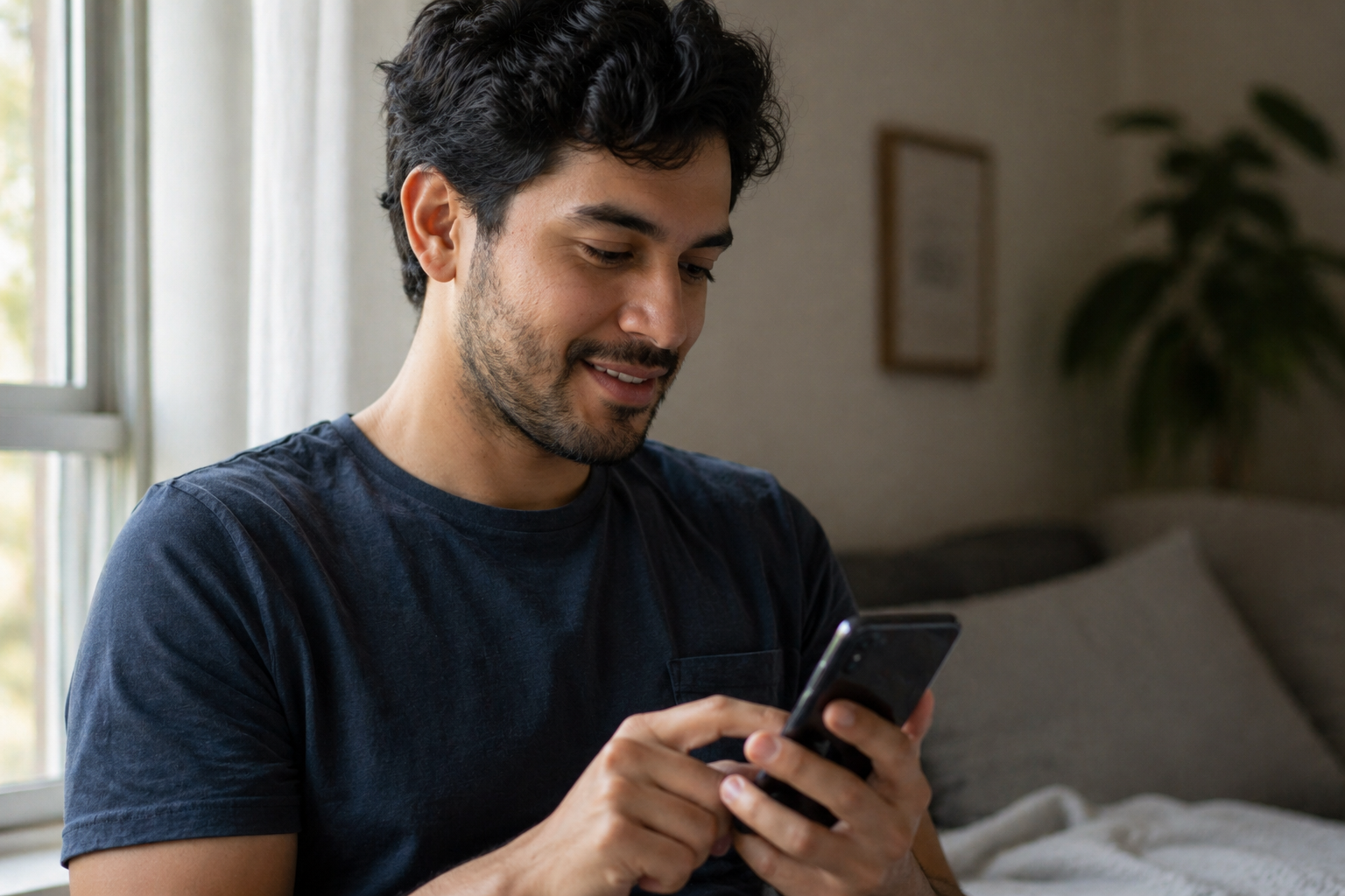 Patient using the MyChart app on a smartphone