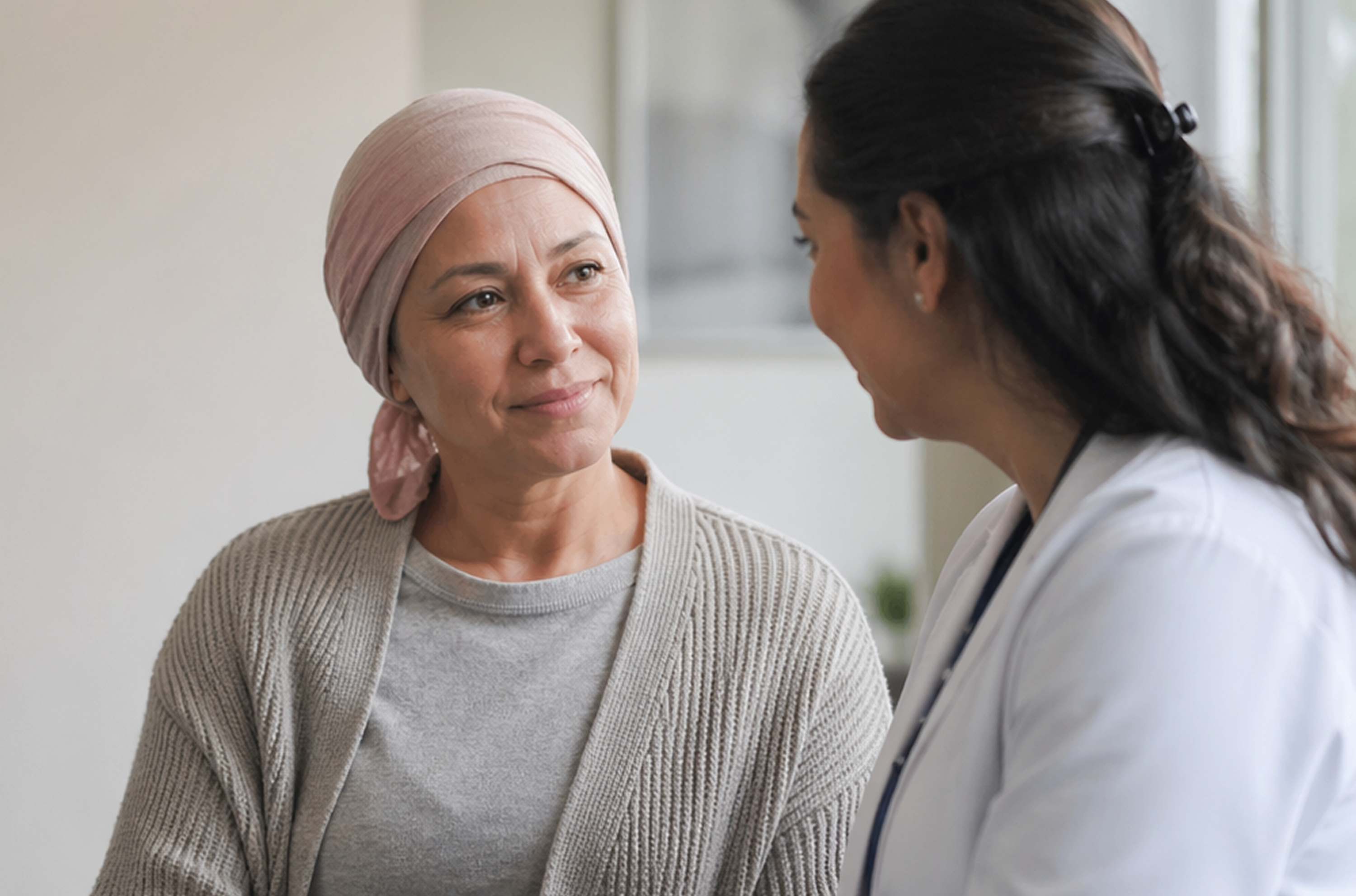 Doctor talking to a patient who has cancer