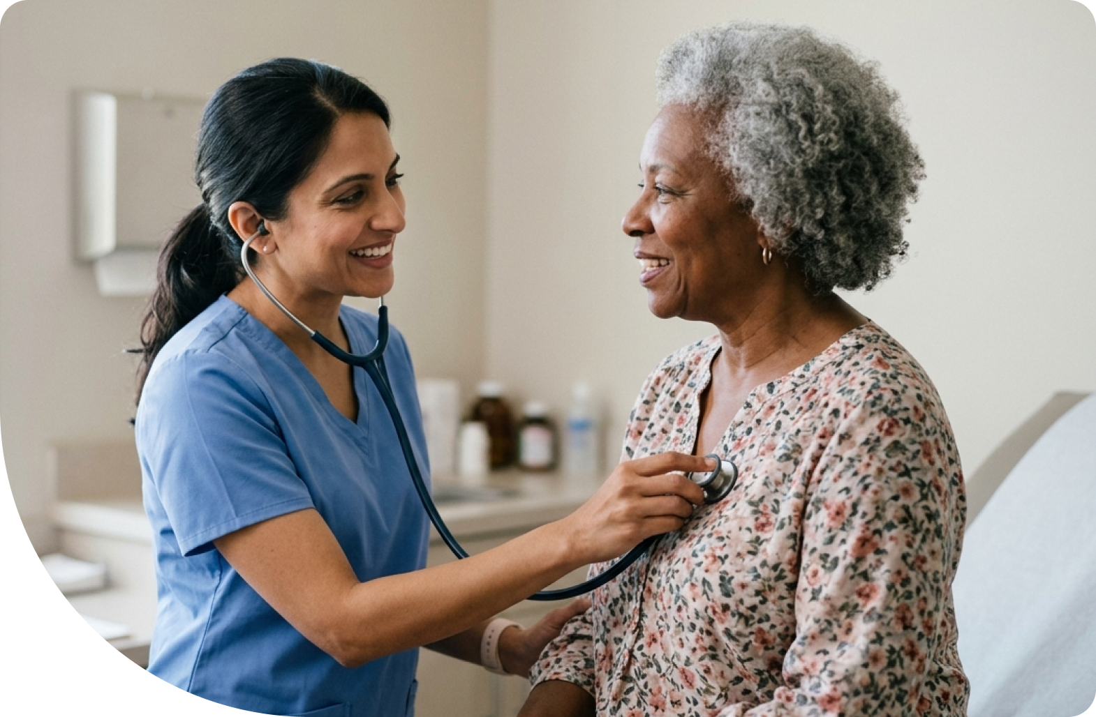Doctor taking care of a patient