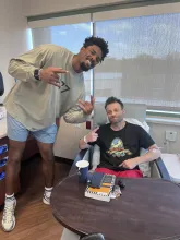 Greg Rousseau Continues Visits to Patients and Staff